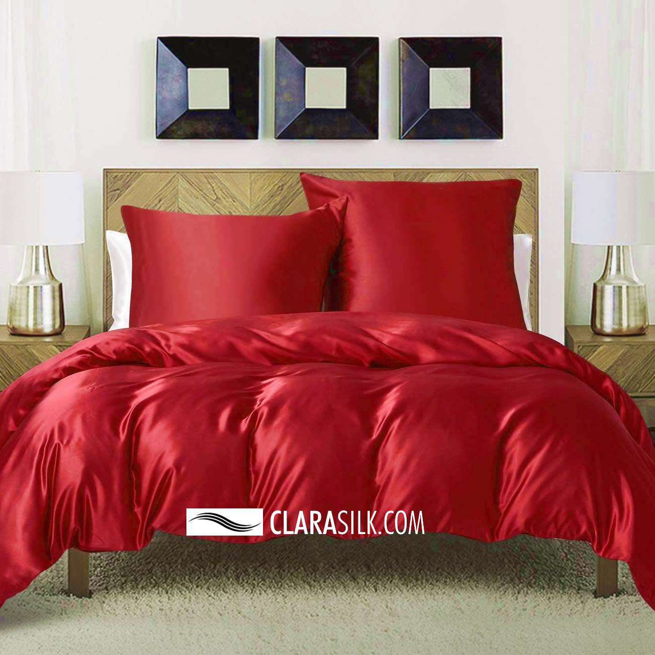 Silk Bed Linen -  Barbados - Red