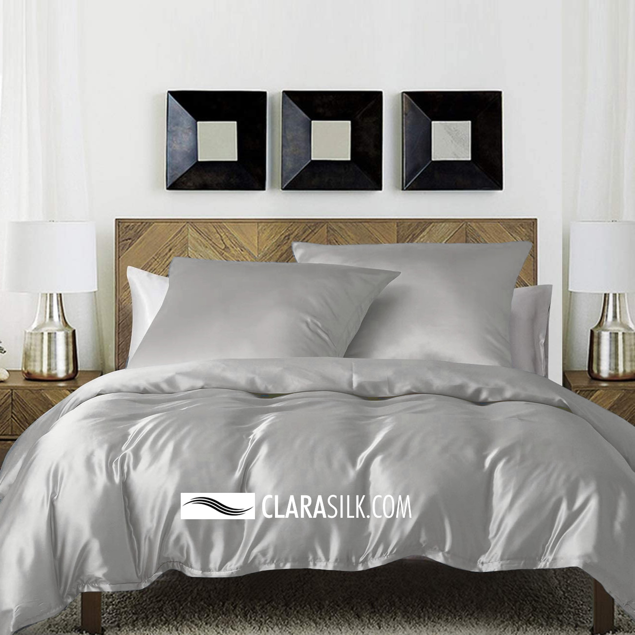 Silk Bed Linen -  Barbados - Grey