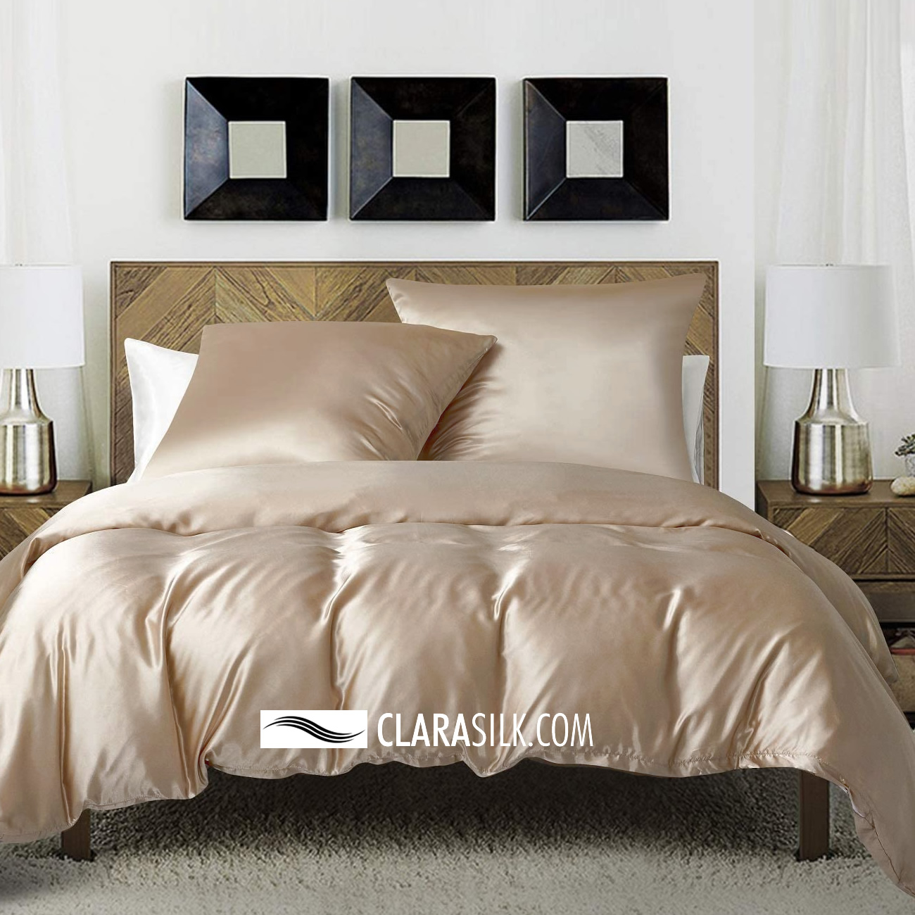 Silk Bed Linen -  Barbados - Champagne