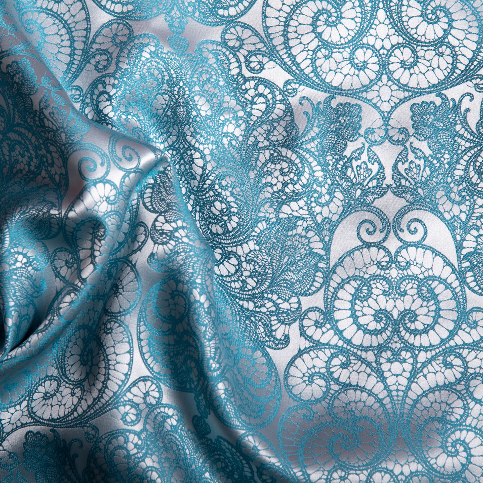 Silk Bed Linen - Nomi - Orient Blue - Jacquard 