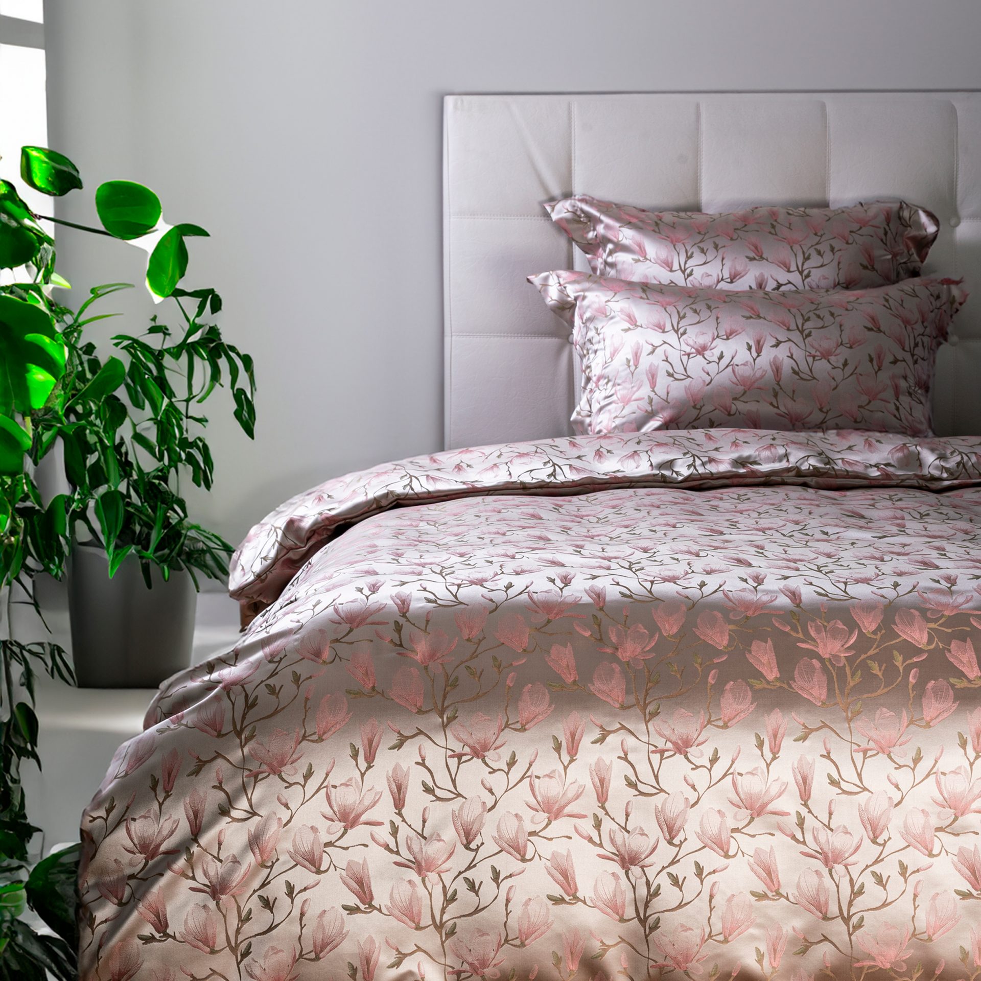 Silk Bed Linen - Magnolia - Jacquard 