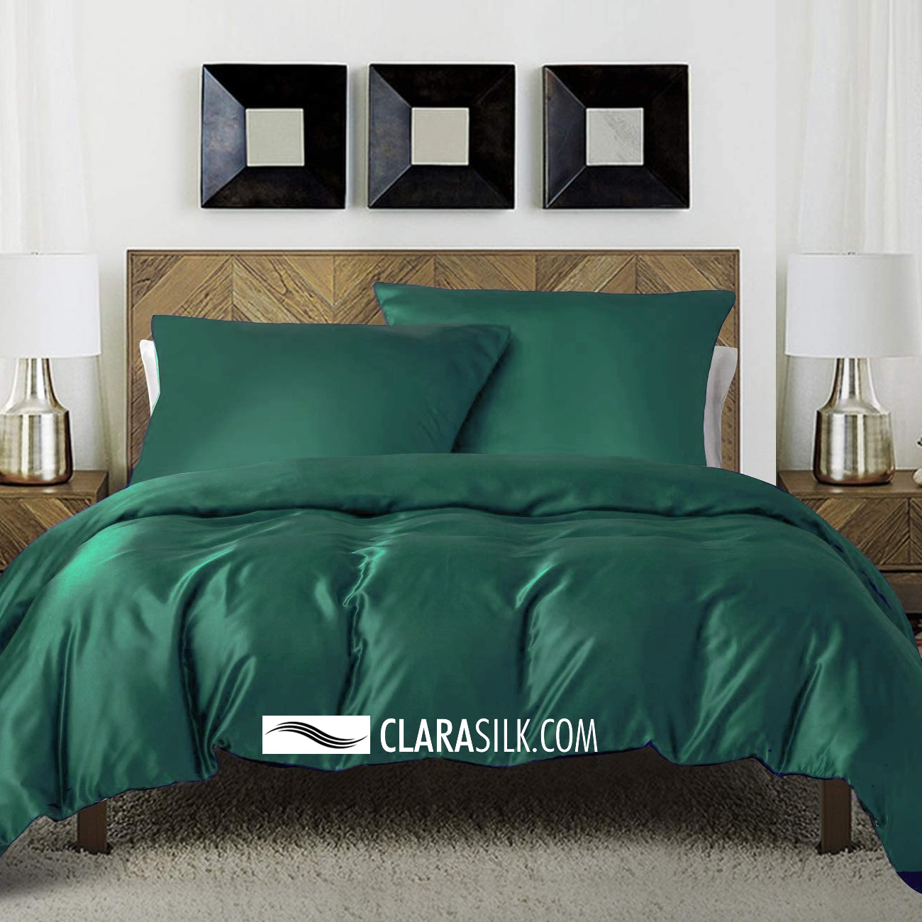 Silk Bed Linen -  Barbados - Emerald Green