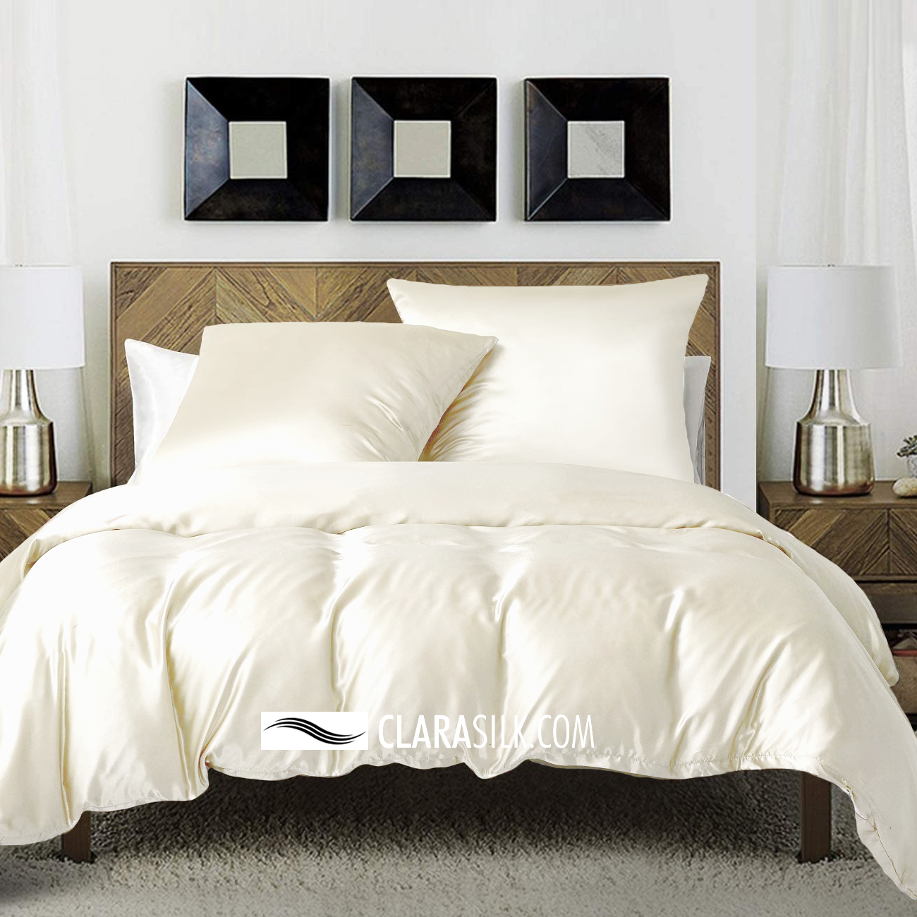 Silk Bed Linen -  Barbados - Champagne White
